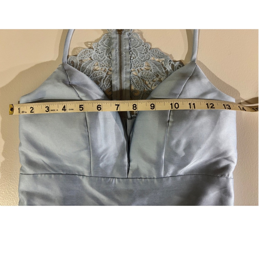 Speechless Blue Lace Back Skater Dress Juniors 1 Y2K Homecoming Coquette Pockets - Picture 7 of 12